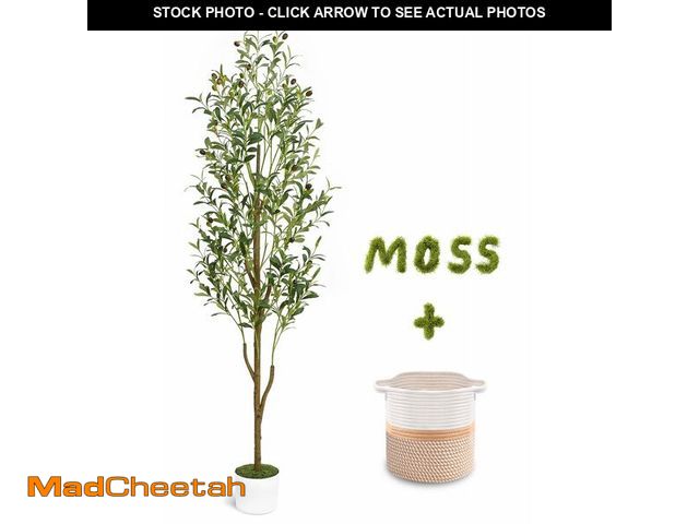 Lot 74-13997601 - Waipfaru Artificial Olive Tree, 6FT Tall Faux Olive Trees with Planter &amp; Basket, Artificial Plan...