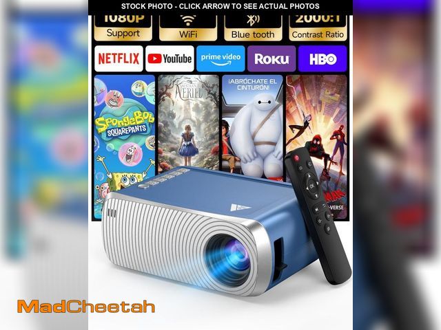 Lot 74-12303324 - Antmap Mini Projector for iPhone, Led Projector with WiFi and Bluetooth, Movie Projector Outdoor, HD...