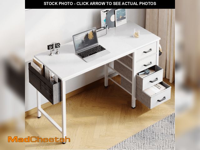 Lot 74-12778774 - Casacomoda Computer Desk with 4 Storage Drawers , Writing Desk with Headphone Hook &amp; Bag for Hom...