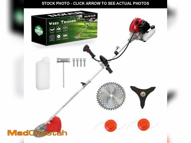 Lot 74-14289411 - BAOKALER 52CC Gasoline Grass String Trimmer, 2-Stroke Gas Powered Weed Eater, Weed Wacker with 4 Det...