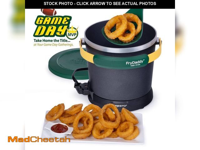Lot 74-12558709 - Presto 1qt Black GameDay FryDaddy Deep Fryer Green-Yellow - UNUSED