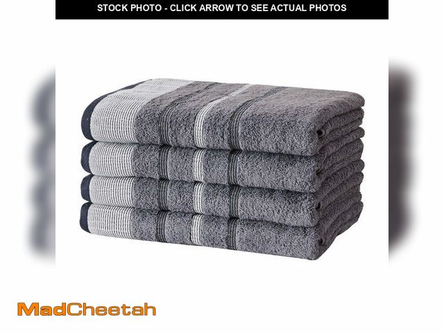 Lot 74-14297595 - Great Bay Home Decorative Bath Towel Set - Cotton 4 Pack 54x27 Bath Towel Set - Durable Towels for B...