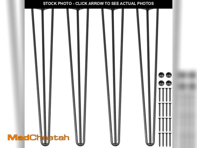 Lot 74-12558859 - VEVOR Hairpin Table Legs 18 in. Black Set of 4 Desk Legs Each 220 lbs. Load Capacity Heavy-Duty Furn...
