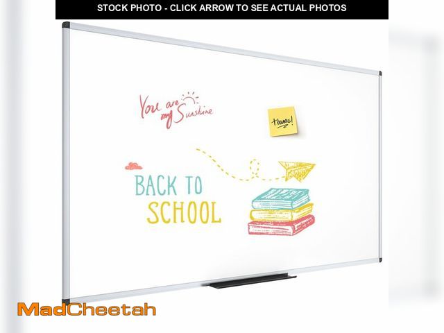 Lot 74-13011674 - (SOME DAMAGE ON CORNER) VIZ-PRO Dry Erase Board/Whiteboard, 60 x 36 Inches, Wall Mounted Board for S...