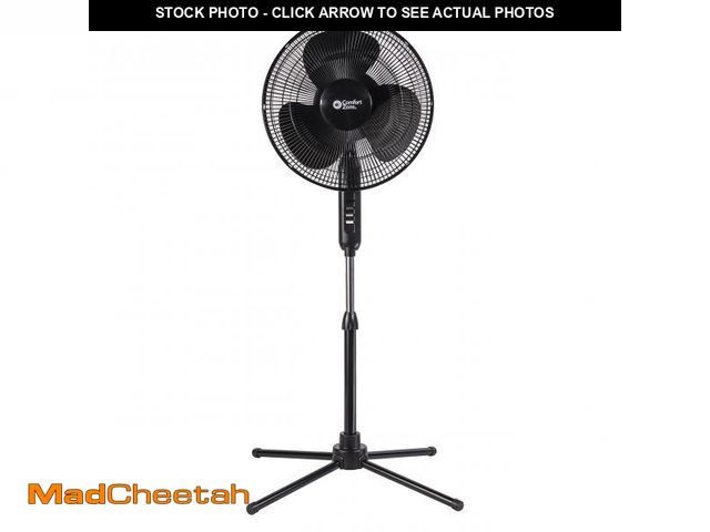 Lot 74-12511881 - (MISSING MAIN POLE) Comfort Zone Electric Oscillating Pedestal Fan, Stand Fan, 16 inch, 3 Speed, 90 ...