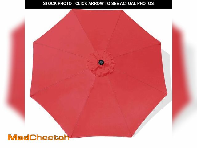 Lot 74-14586761 - ontheway 9FT Patio Umbrella Enhanced Replacement Canopy Market Table 8 Ribs Umbrella Canopy (Red) - ...