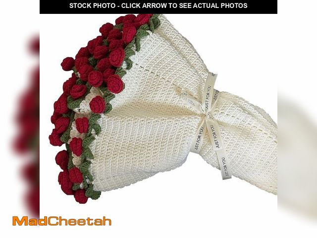 Lot 74-12713365 - JFUJFU Handmade Roses Flower Bouquet Blanket with Crochet for Birthday &amp; Wedding &amp; Valentine...