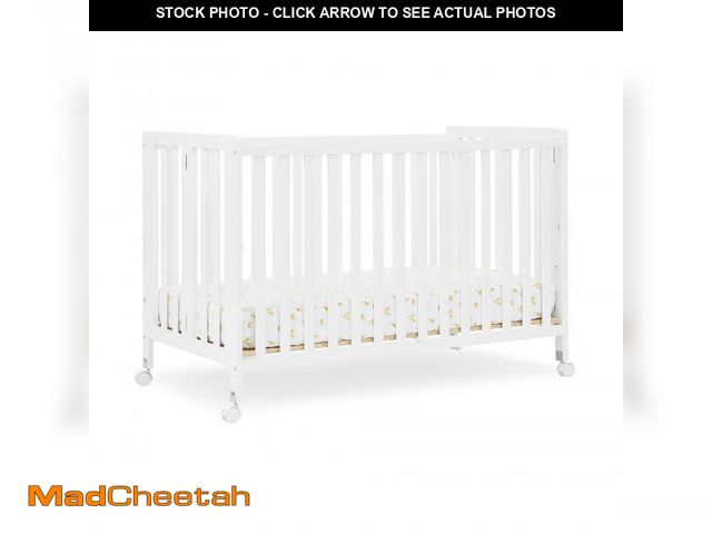Lot 74-12493771 - Delta Children Simmons Kids Aria Full Size Portable Folding Crib - Greenguard Gold Certified, Bianca...