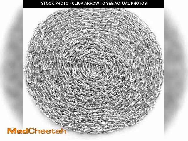 Lot 74-14582185 - VEVOR Grade 30 Chain 1/4 Inch by 100Ft Length Grade 30 Proof Coil Chain Zinc Plated Grade 30 Chain f...