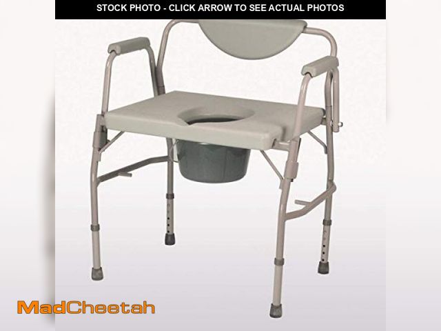 Lot 74-12098255 - (MISSING HARDWARE) Homecraft Deluxe Bariatric Drop Arm Commode, 1000 Pound Weight Capacity, Adjustab...