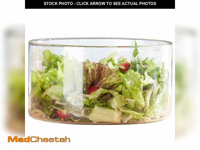 Lot 74-14063018 - Opexscal 190oz Extra Large Glass Trifle Bowl, Modern Design Clear Glass Round Dessert Centerpiece Se...
