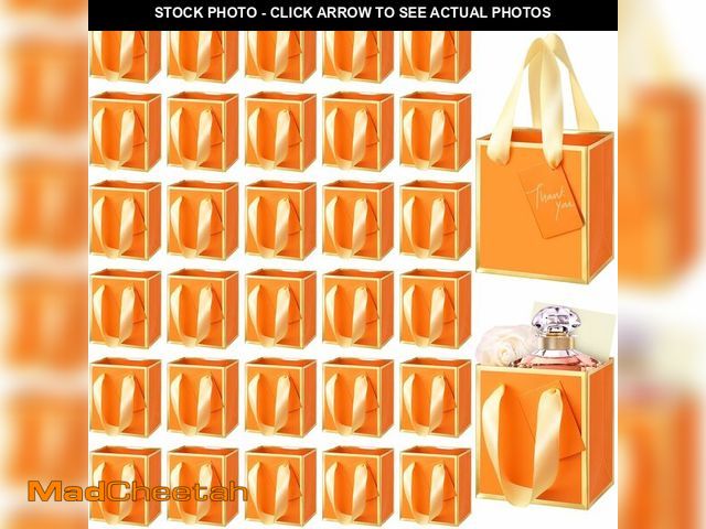 Lot 74-12707666 - Yeaqee 50 Pcs Mini Metallic Paper Gift Bags with Handles 4x2.75x4.5'' Tiny Small Gift Bags with Than...