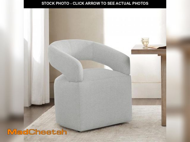 Lot 74-12287324 - Spruce &amp; Spring Octavian Light Gray Fabric Dining Chair with Removable Casters for Dining Room B...