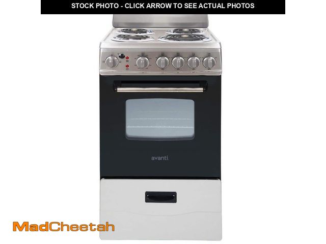 Lot 74-14591842 - Avanti 20 in. 2.1 cu. ft. Single Oven Electric Range in Stainless Steel ERU200P3S - USED