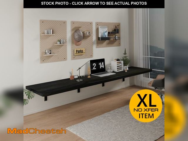 Lot 74-13075373 - (MISSING HARDWARE) IAE Wall Mounted Folding Table with Pine Wood,72" x 16" Floating Wall Desk,Laundr...