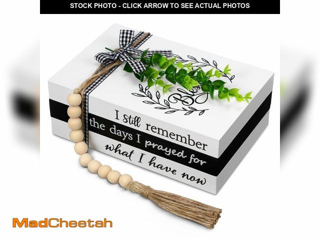 Lot 74-12699196 - Capoda 3 Pcs Decorative Books for Home Decor Farmhouse Faux Stacked Books Wooden Rustic Table Decor ...