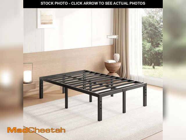 Lot 74-12833014 - FSCHOS 18 inch Full Size Metal Bed Frame, Heavy Duty Metal Platform with Ample Storage Space, Sturdy...