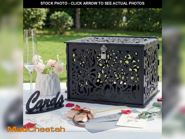Lot 74-14207720 - CYAOOI Wedding Card Box with Lock, Black Card Box for Wedding Reception Decorations, Wedding Box for...