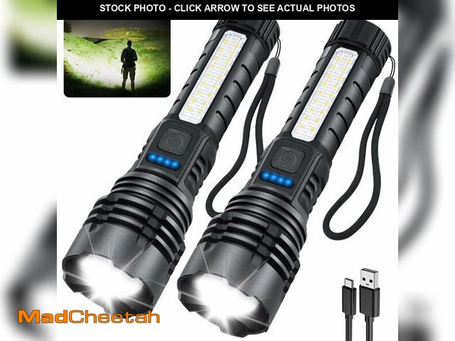 Lot 74-14274723 - ZioeYiue Rechargeable Flashlights High Lumens, 7Mode Super Bright Flashlight Powerful, Adjustable Ta...