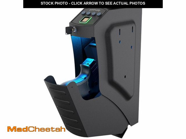 Lot 74-14206377 - awesafe Mounted Gun Safe, Biometric Gun Safe for Pistol, 3 Ways Quick Access Handgun Safe with Finge...