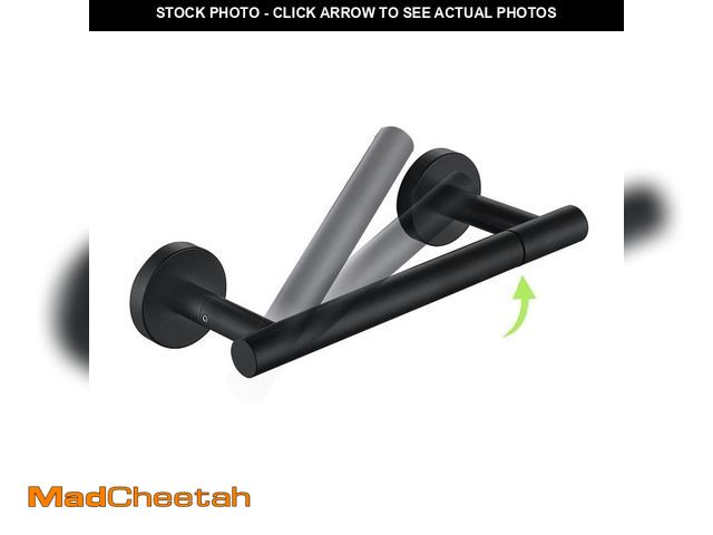 Lot 74-14354699 - ATKING Bathroom Wall-Mount Toilet Paper Holder Flexible Pivot TP Holder in Matte Black - UNUSED