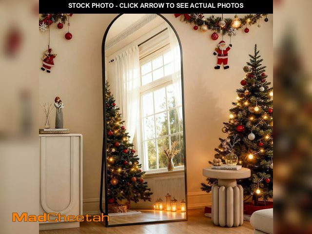 Lot 74-12800391 - BEAUTYPEAK 64"x 21" Full Length Mirror Arched Standing Floor Mirror Full Body Mirror, Black - UNUSED