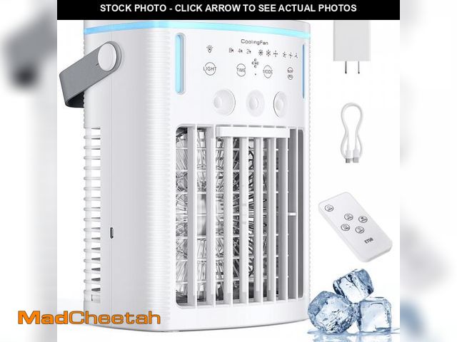 Lot 74-12051591 - Portable Air Conditioners, 2025 Upgraded 4-IN-1 Cooling Fan, 1000ml Evaporative Air Cooler with 3-Sp...