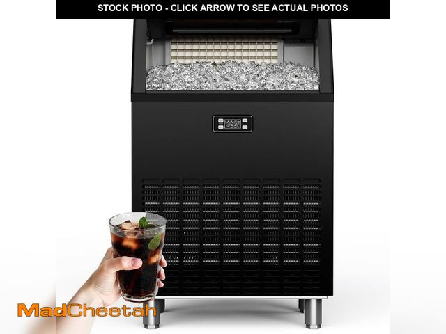 Lot 74-14306730 - EUHOMY 22 in. 200 lbs. / 24H Full Size Cubes Undercounter/Freestanding Commercial Ice Maker in Black...