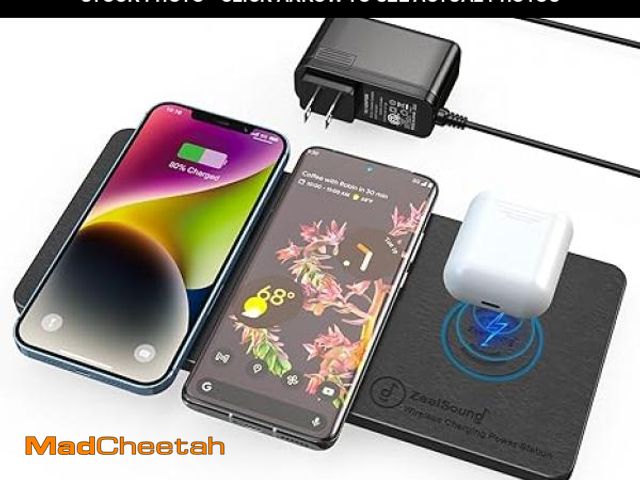 Lot 74-12127035 - Wireless Charging Pad, ZealSound Ultra-Slim Triple Charger Station for Multiple 3 Devices &amp; New ...