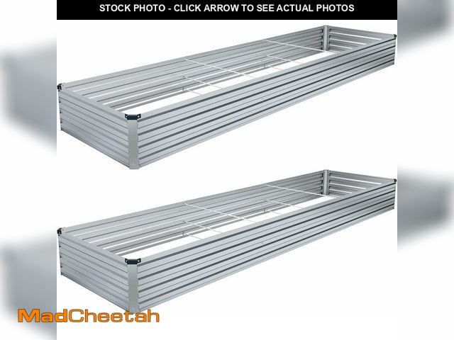 Lot 74-13835792 - (MISSING HARDWARE) DIIYIV 2PCS 12x4x1FT Galvanized Raised Garden Bed Kit,Vegetable Boxes-Rectangle M...
