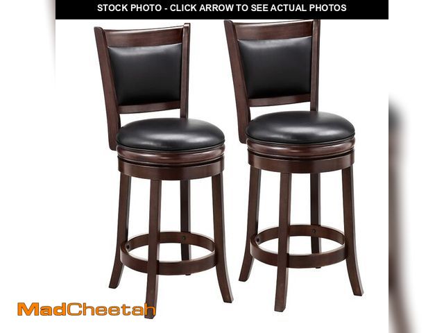 Lot 74-12784855 - Ball &amp; Cast Swivel Counter Height Barstool 24 Inch Seat Height Cappuccino Set of 2 - UNUSED
