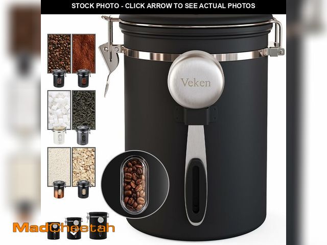 Lot 74-12443910 - Veken Coffee Canister with Window,Airtight Stainless Steel Container,Home Kitchen Food Storage Organ...