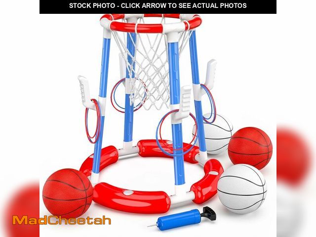 Lot 74-14151756 - Pool Basketball Hoop, Floating Pool Toy for 3 4 5 6 7 8 9 Years Old Kids Ring Game with 4 Balls 8 Ri...