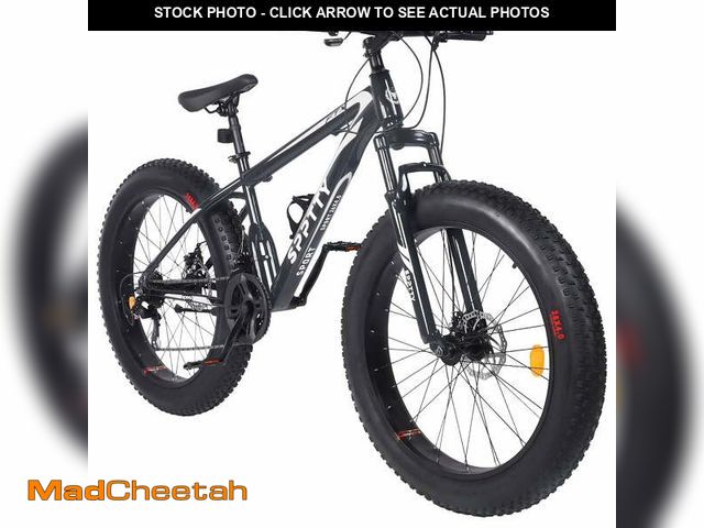 Lot 74-12668171 - SPPTTY 26" Fat Tire Mountain Bike,4" Non-Slip Wide Tires with 21 Speed,Dual Disc Brakes,Bicycle for ...