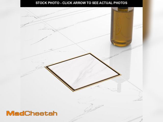 Lot 74-12697682 - 6-Inch Shower Drain,SUS 304 Stainless Steel Square Shower Floor Drain with 2-in-1 Tile Insert Grate,...