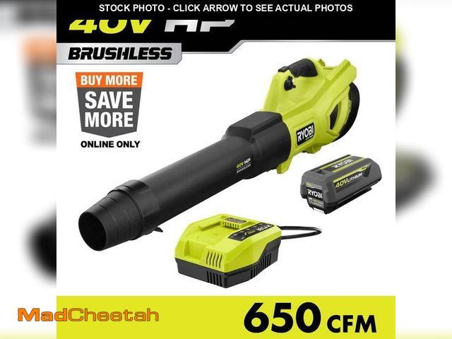 Lot 74-13692404 - *SCRATCHED/MISSING CHARGER/BATTERY* RYOBI 40V HP Brushless Whisper Series 160 MPH 650 CFM Cordless B...