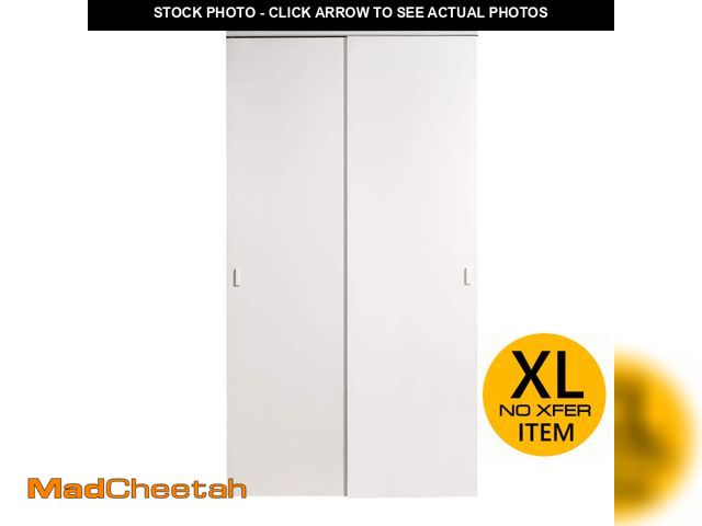 Lot 74-12777762 - Impact Plus 48 in. x 80 in. Smooth Flush Solid Core White MDF Interior Closet Sliding Door with Matc...