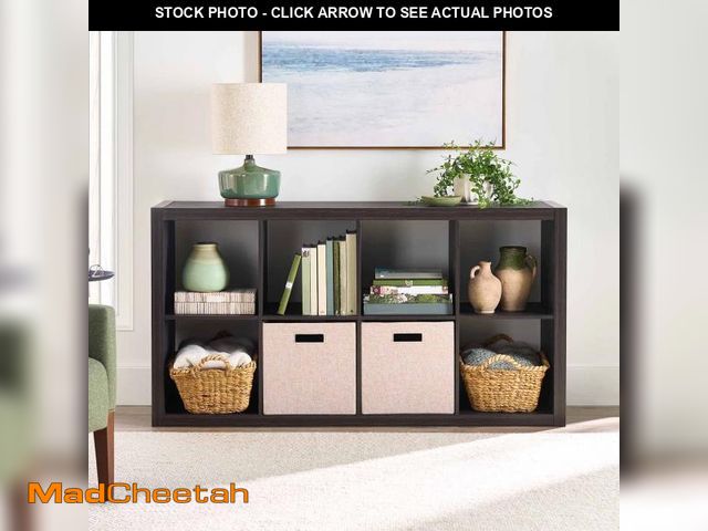Lot 74-12423344 - Better Homes &amp; Gardens 8 Cube Storage Organizer, Tobacco Oak - UNUSED