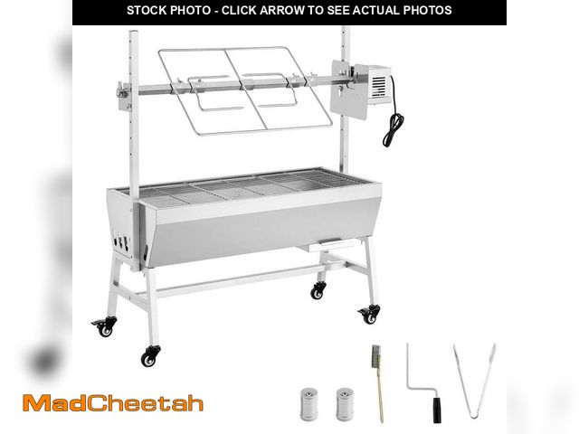 Lot 74-14392803 - VEVOR Rotisserie Grill, 38W BBQ Outdoor Pig &amp; Lamb Spit Roaster, Charcoal Spit Roaster with 132 ...