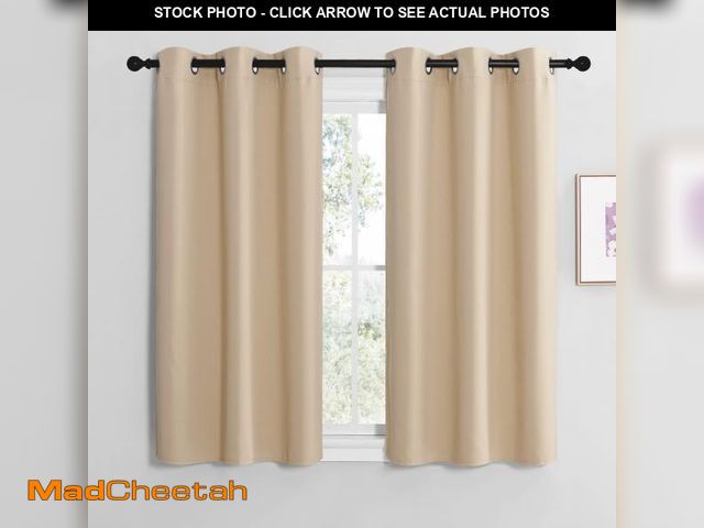 Lot 74-11554320 - NICETOWN Room Darkening Draperies Window Curtain Panels, Thermal Insulated Grommet Room Darkening Cu...