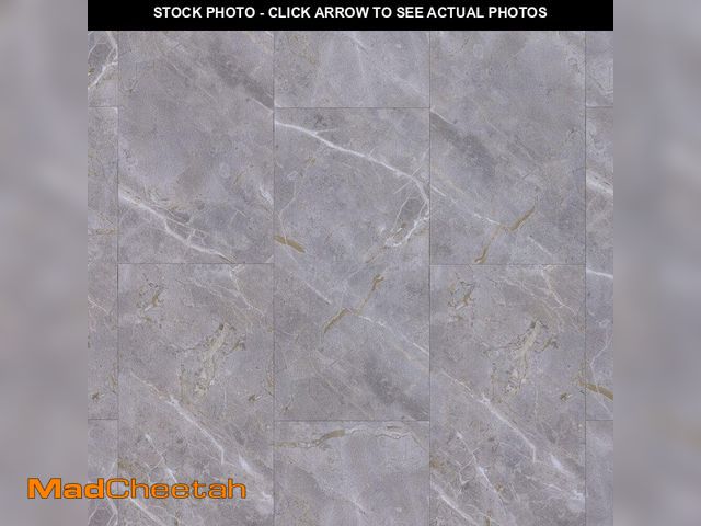 Lot 74-12685382 - TrafficMaster Grey Marble 3 MIL x 24 in. W x 12 in. L Peel and Stick Water Resistant Vinyl Tile Floo...
