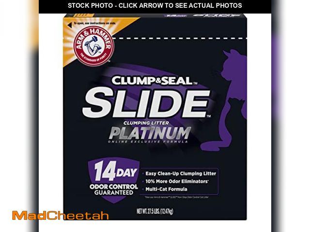 Lot 74-12398787 - ARM &amp; HAMMER Clump &amp; Seal Slide Platinum Multi-Cat Clumping Litter, Easy Clean, Superior Odo...