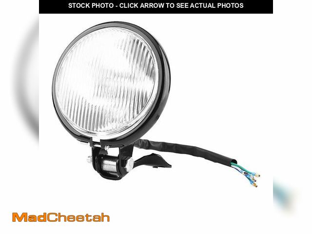 Lot 74-14293872 - 5" Universal Motorcycle Headlight, Round Front Headlight Headlamp Bulb for Choppers(White) - USED