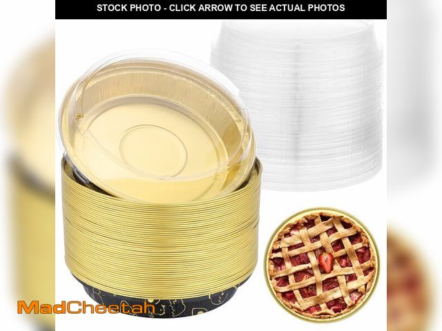 Lot 74-14208399 - EUSOAR Disposable Ramekins, 50pcs 6 Inch Mini Pie Pans with Lids Muffins Liners Foil Baking Cups, 10...