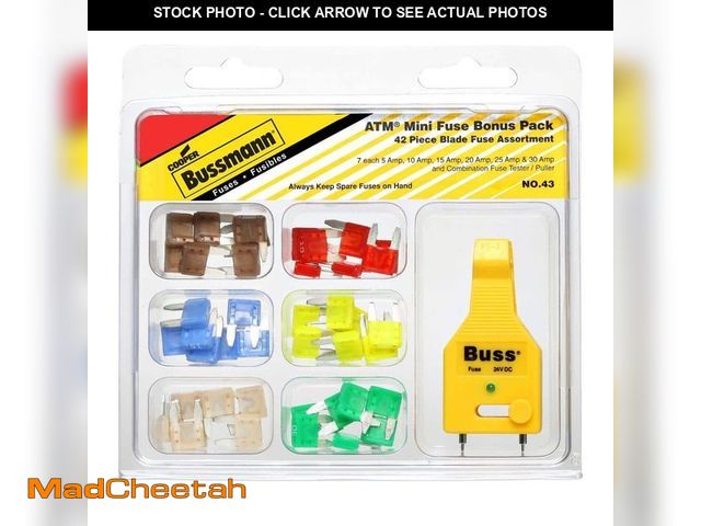 Lot 74-12772843 - (MISSING SOME FUESES) Cooper Bussmann ATM 42-Piece Automotive Mini Blade Fuse Kit with Fuse Tester/P...