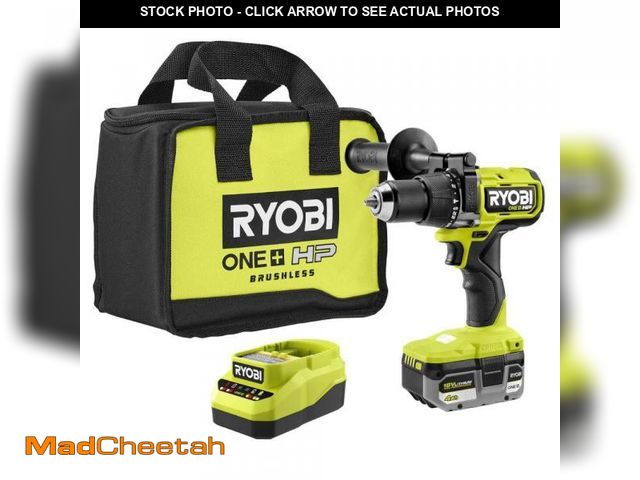 Lot 74-12517496 - RYOBI ONE+ HP 18V Brushless Cordless 1/2 in. Hammer Drill Kit 4.0 Ah HIGH PERFORMANCE Battery, Charg...