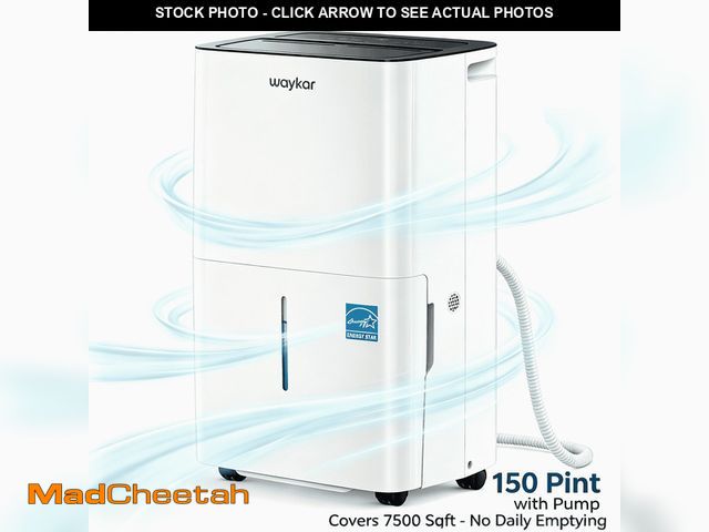 Lot 74-14215924 - Waykar 150 Pint Dehumidifier with Built-in Pump, No Daily Emptying, Continuous Auto Drain for Baseme...