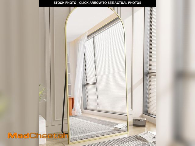 Lot 74-12163591 - Koonmi 35"x78" Arched Full Length Mirror, Gold Large Floor Mirror with Aluminum Alloy Frame Standing...