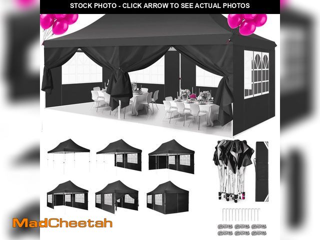 Lot 74-13095593 - HOTEEL 10'x20' Pop up Canopy Tent with 6 Removable Sidewalls, Instant Outdoor Canopy Shelter with Up...