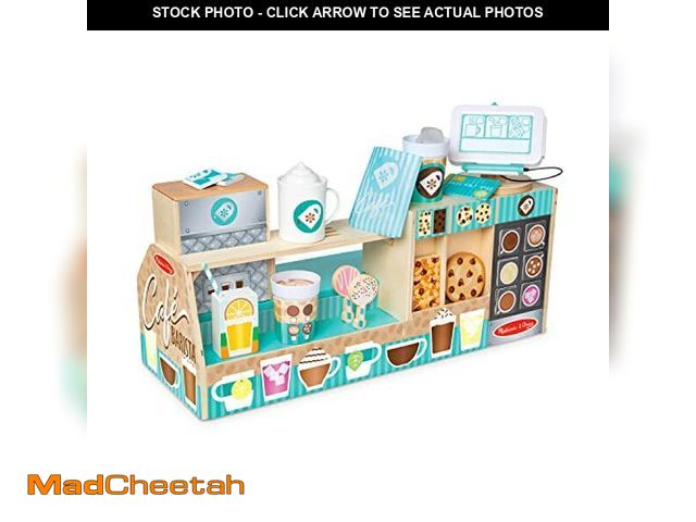 Lot 74-12665190 - Melissa &amp; Doug Wooden Cafe Barista Coffee Shop (35 Pieces) - FSC Certified - UNUSED